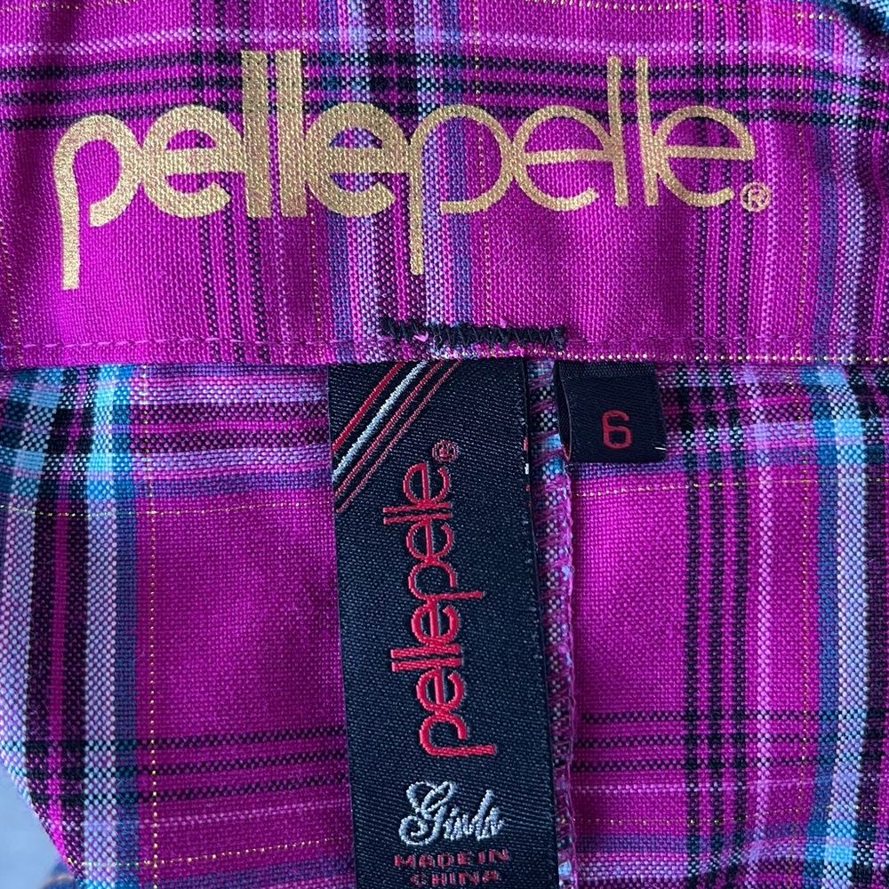 •PELLE PELLE• Girls Plaid Pleated Skirt - Size 6 - Picture 2 of 8